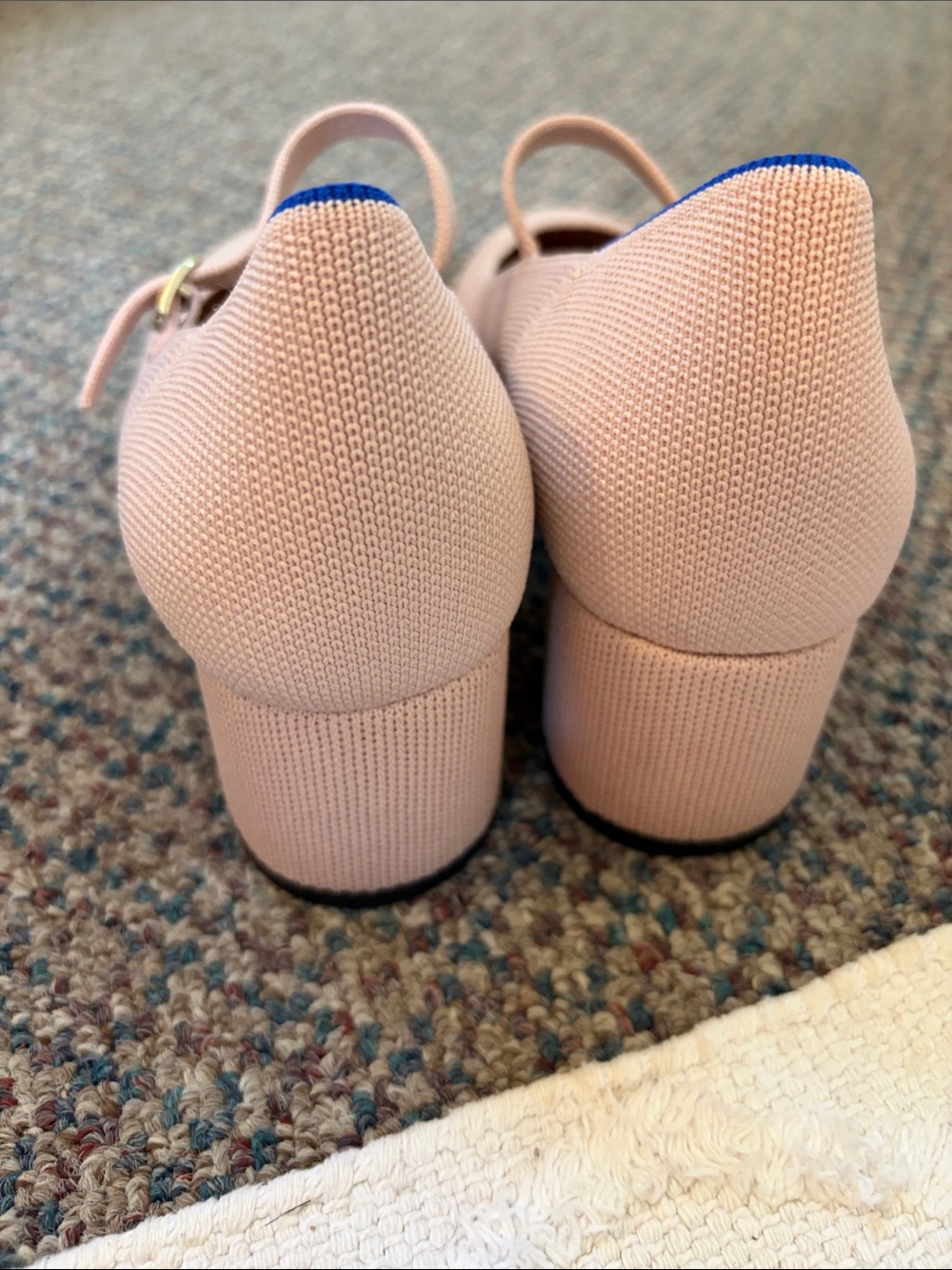 Rothys The Mary Jane Rosebud Pink Block Heel Pump Shoes Womens 9 Office NWOB - Picture 5 of 8